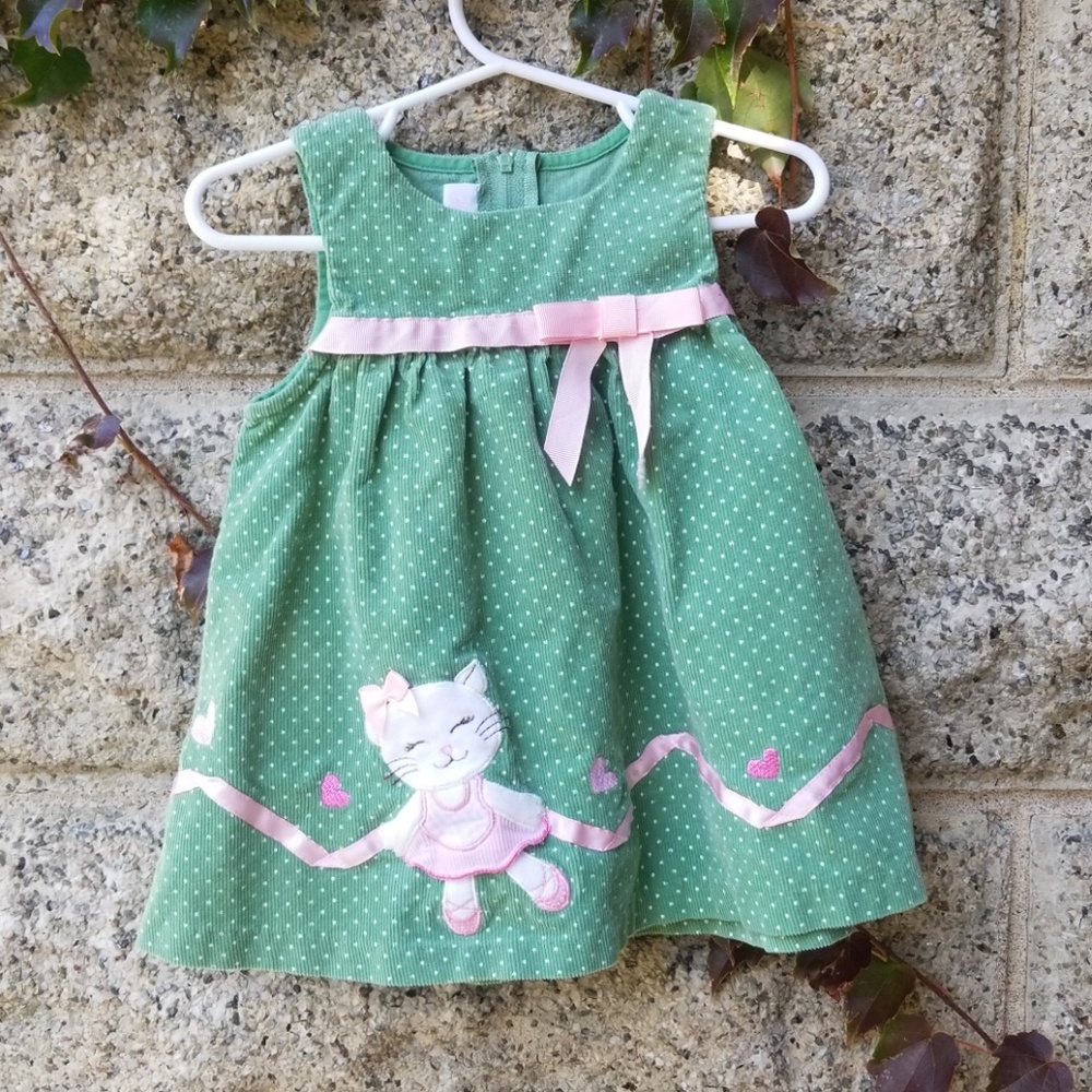 Corduroy green dress